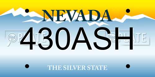 430ASH Nevada License Plate
