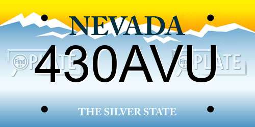 430AVU Nevada License Plate