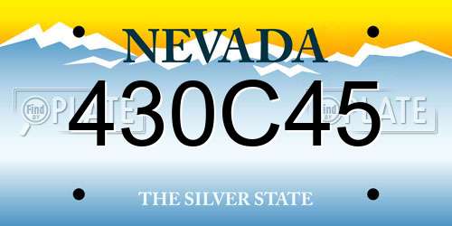 430C45 Nevada License Plate