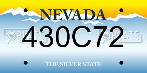 430C72 Nevada License Plate