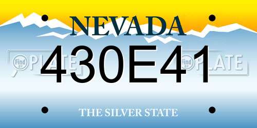 430E41 Nevada License Plate