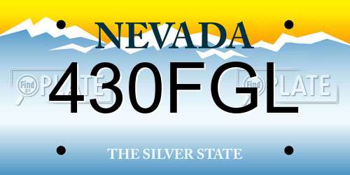 430FGL Nevada License Plate