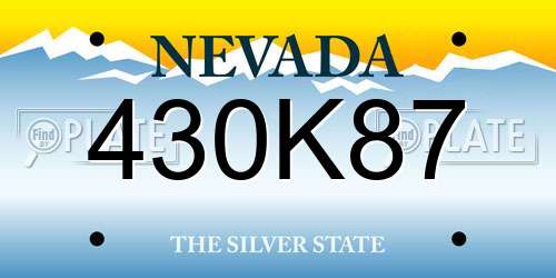 430K87 Nevada License Plate