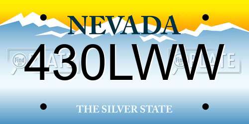 430LWW Nevada License Plate