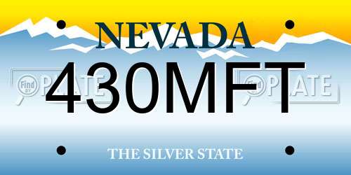 430MFT Nevada License Plate