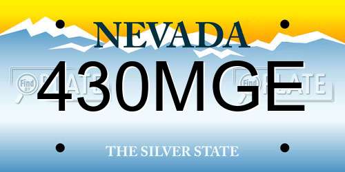 430MGE Nevada License Plate