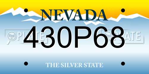 430P68 Nevada License Plate