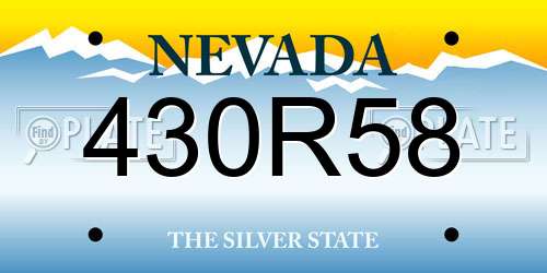 430R58 Nevada License Plate