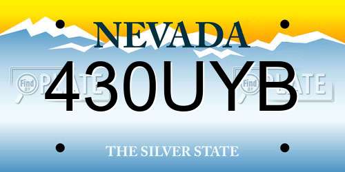 430UYB Nevada License Plate