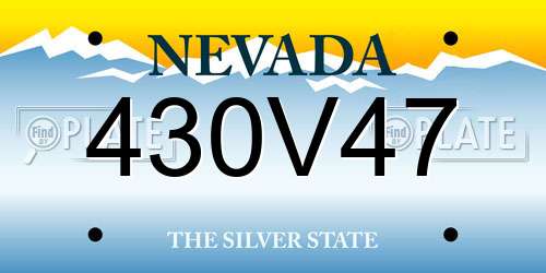 430V47 Nevada License Plate