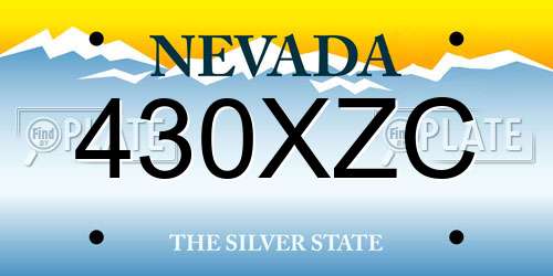 430XZC Nevada License Plate