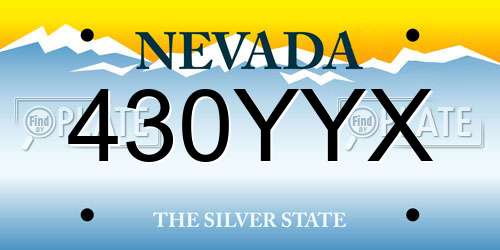 430YYX Nevada License Plate