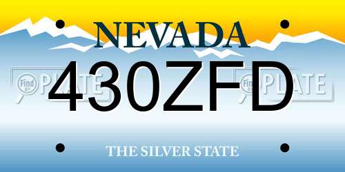 430ZFD Nevada License Plate