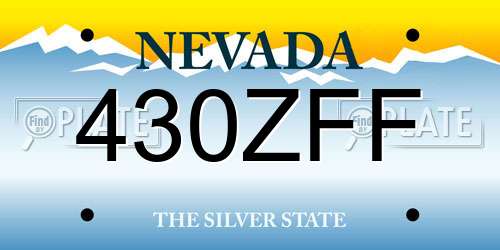 430ZFF Nevada License Plate