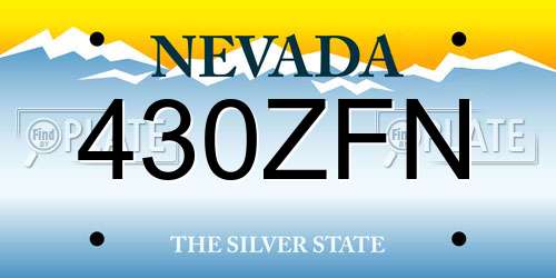 430ZFN Nevada License Plate