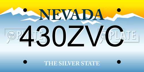 430ZVC Nevada License Plate