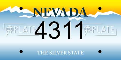 4311 Nevada License Plate