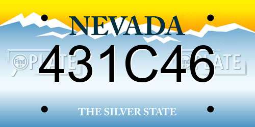431C46 Nevada License Plate
