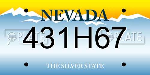 431H67 Nevada License Plate