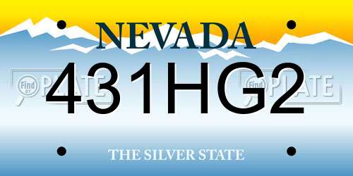 431HG2 Nevada License Plate