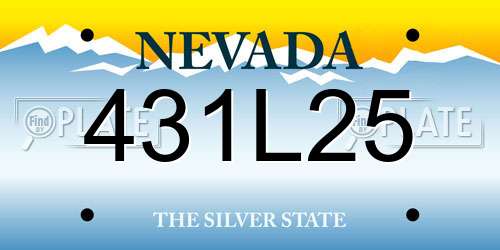 431L25 Nevada License Plate