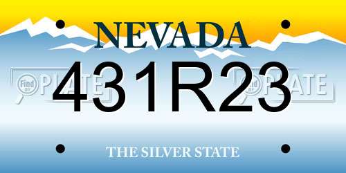 431R23 Nevada License Plate