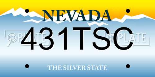 431TSC Nevada License Plate