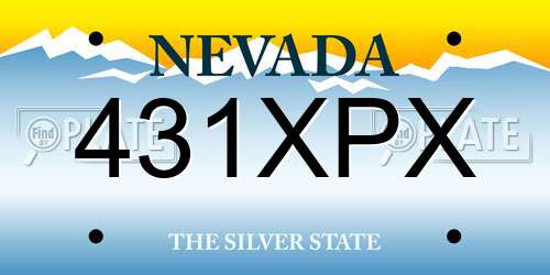 431XPX Nevada License Plate
