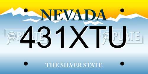 431XTU Nevada License Plate