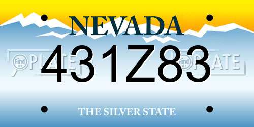 431Z83 Nevada License Plate