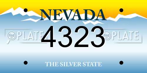 4323 Nevada License Plate