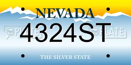 4324ST Nevada License Plate