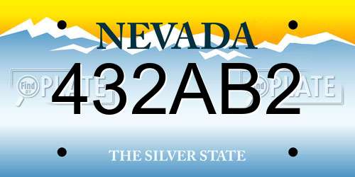 432AB2 Nevada License Plate