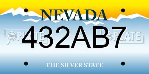 432AB7 Nevada License Plate