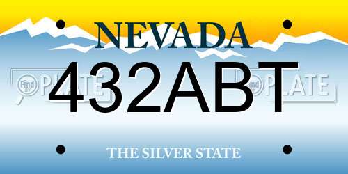 432ABT Nevada License Plate