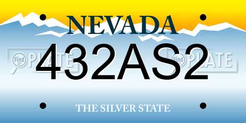 432AS2 Nevada License Plate
