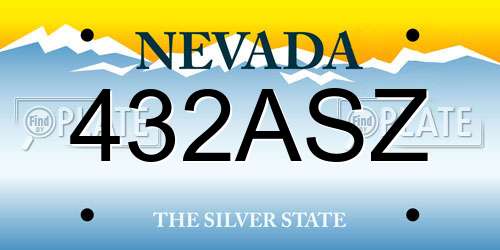 432ASZ Nevada License Plate