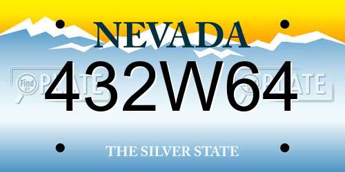 432W64 Nevada License Plate