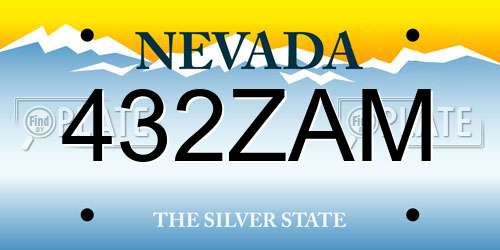 432ZAM Nevada License Plate