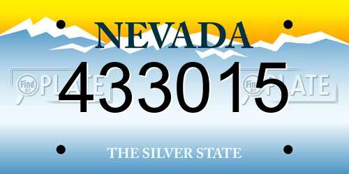 433015 Nevada License Plate