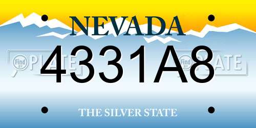 4331A8 Nevada License Plate