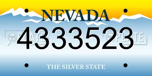 4333523 Nevada License Plate
