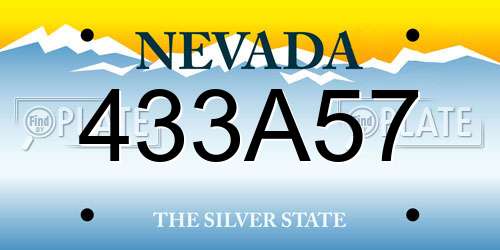 433A57 Nevada License Plate