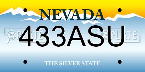 433ASU Nevada License Plate