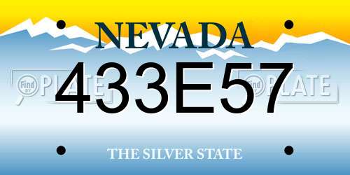 433E57 Nevada License Plate
