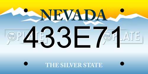 433E71 Nevada License Plate