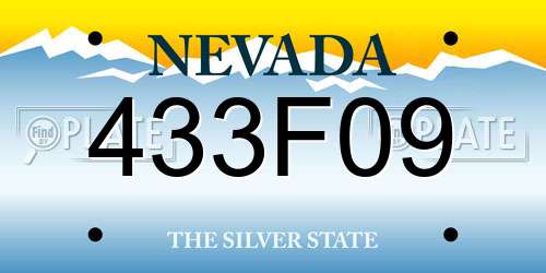 433F09 Nevada License Plate