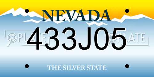 433J05 Nevada License Plate