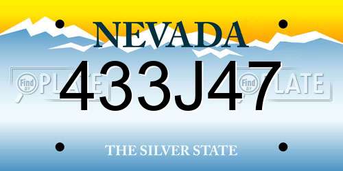 433J47 Nevada License Plate