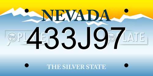 433J97 Nevada License Plate